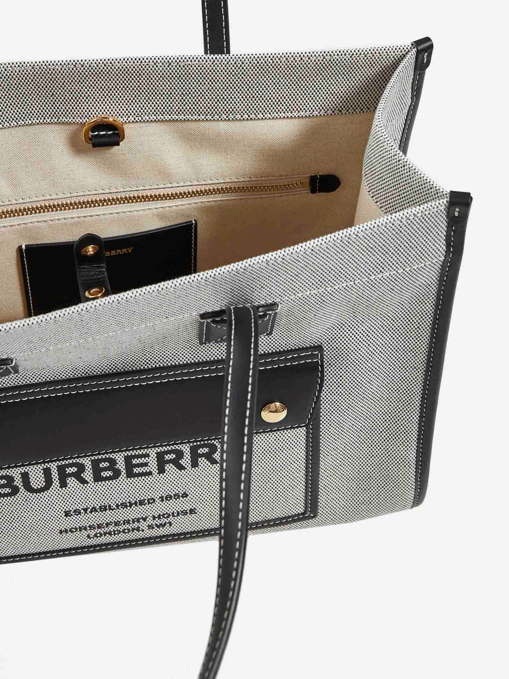 túi xách BURBERRY BAG CANVAS FREYA TOTE SMALL IN GREY/BLACK 8044137 Authentic tại Hà Nội, Sài Gòn, Tp HCM, Việt Nam