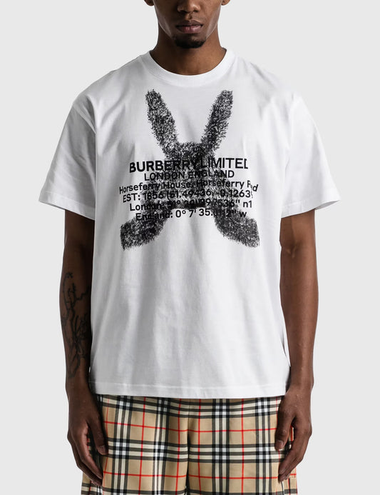 wearing Burberry Calvin T-Shirt In White 8049565