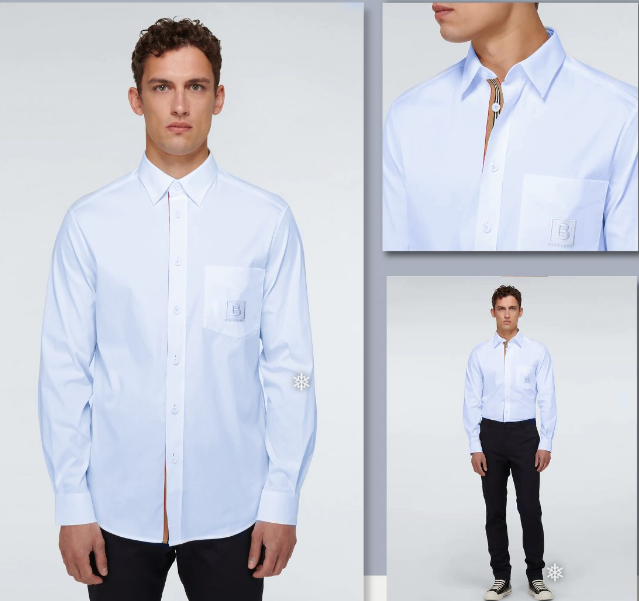 wearing Burberry Chappel BBox Long-sleeve Shirts In Light Blue 8061859 1003