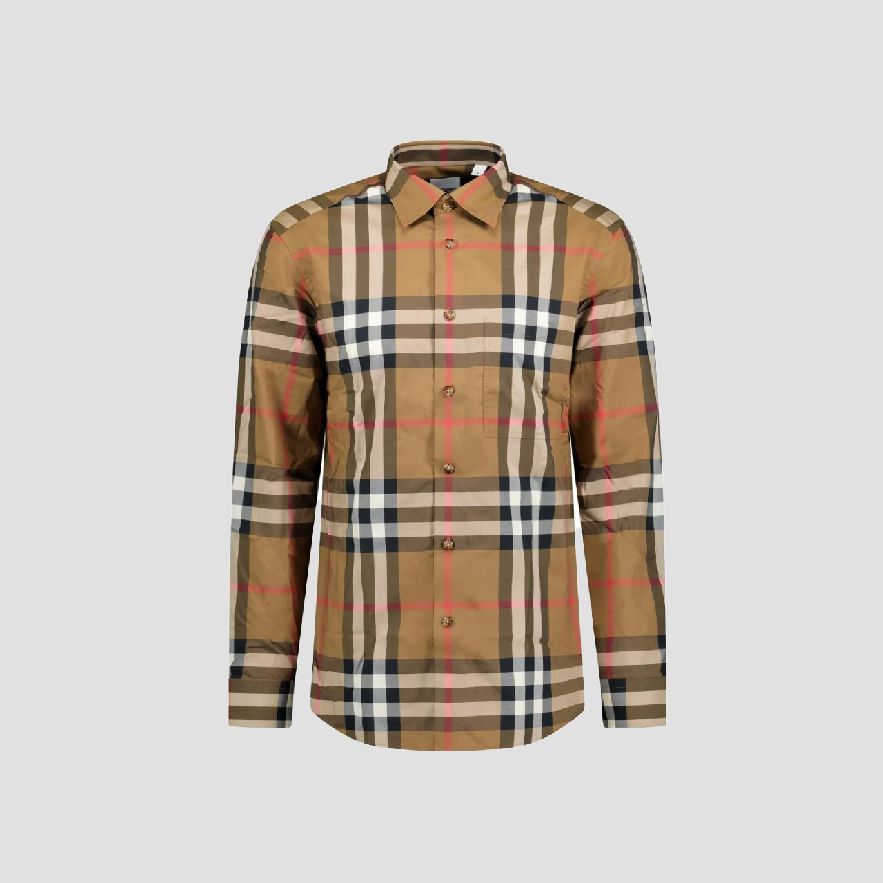 Burberry Men New Burberry Shirts BURBERRY Checked Cotton-Poplin