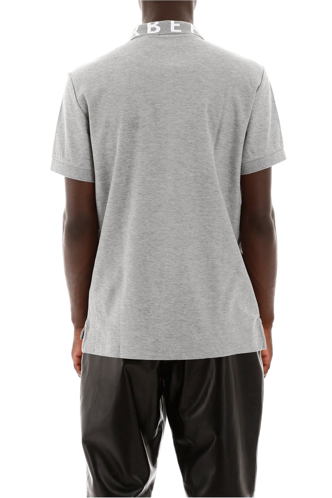 áo thun có cổ BURBERRY LOGO INTARSIA COTTON PIQUÉ POLO SHIRT IN GREY 8013501 authentic tại blankroom hà nội, việt nam