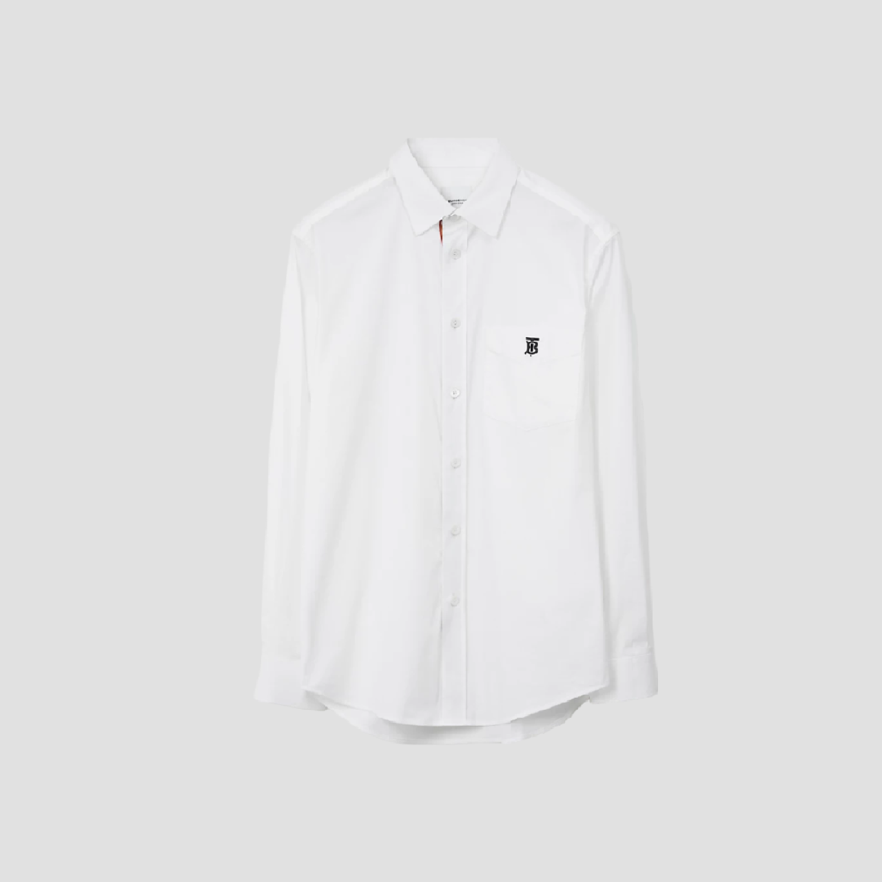 Burberry Logo TB Cotton Long Sleeve Shirt In White 80430601