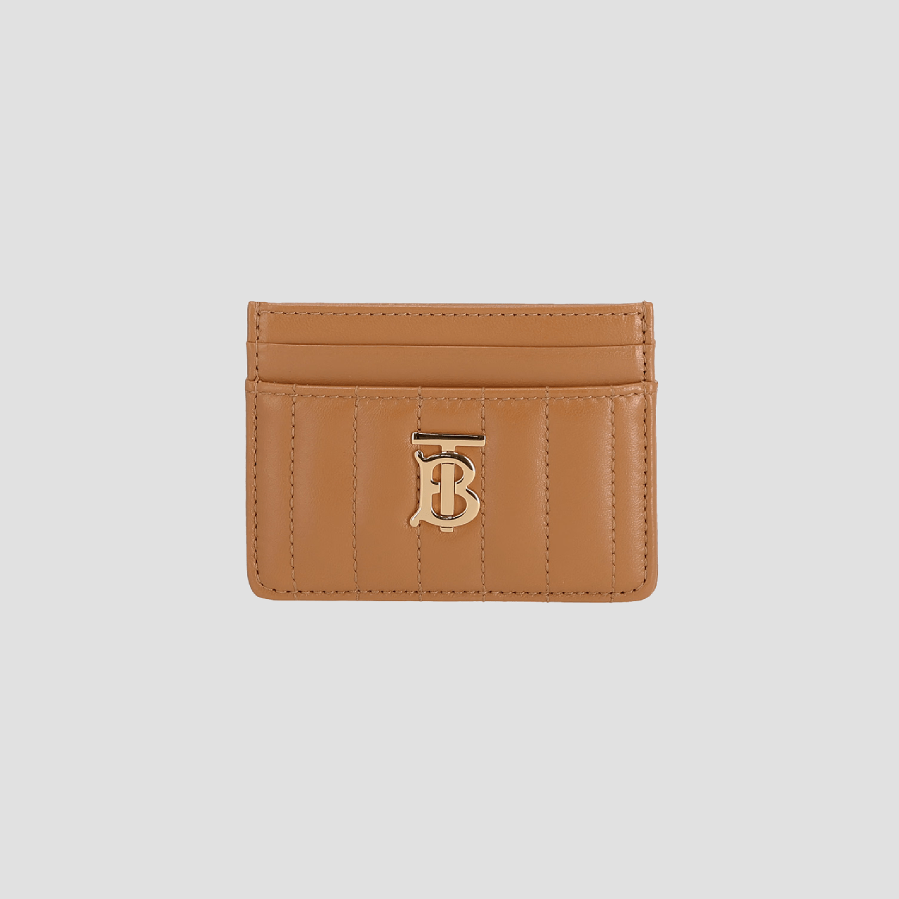 Burberry Lola Quilted Leather Card Case In Maple Brown 80904641