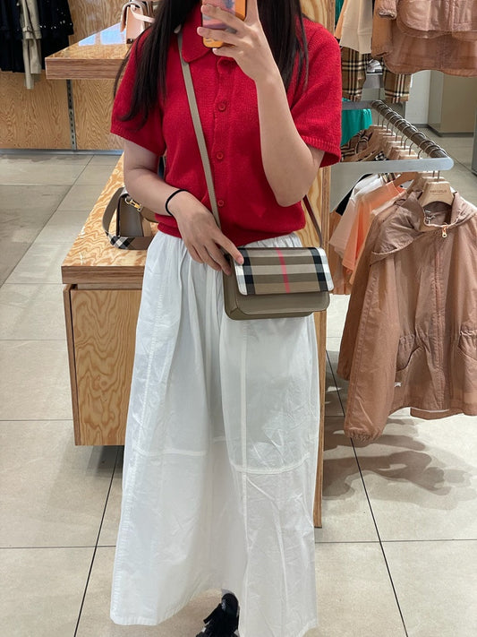 wearing BURBERRY MADISON MX CROSSBODY BAG BEIGE 80844941