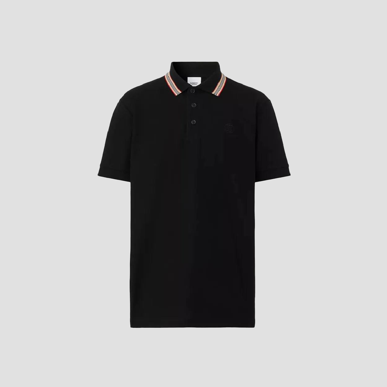 Burberry Pierson Cotton Polo Shirt In Black 8053773