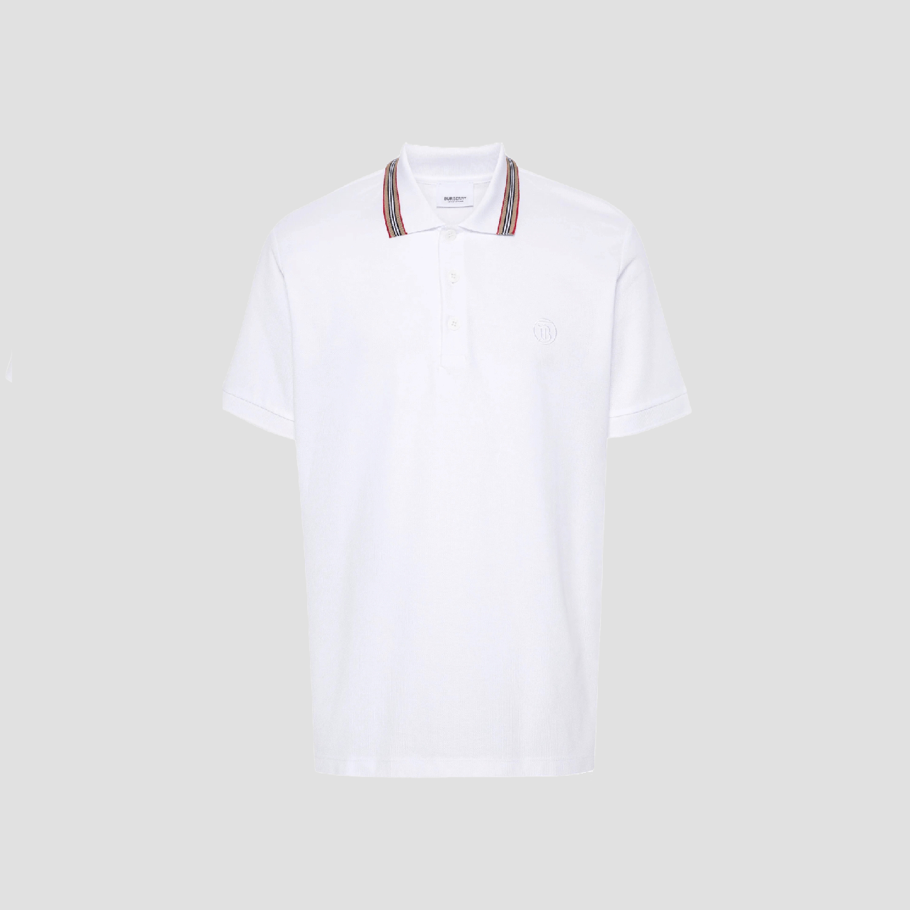 Burberry Pierson Cotton Piqué Polo Shirt In White 8084018