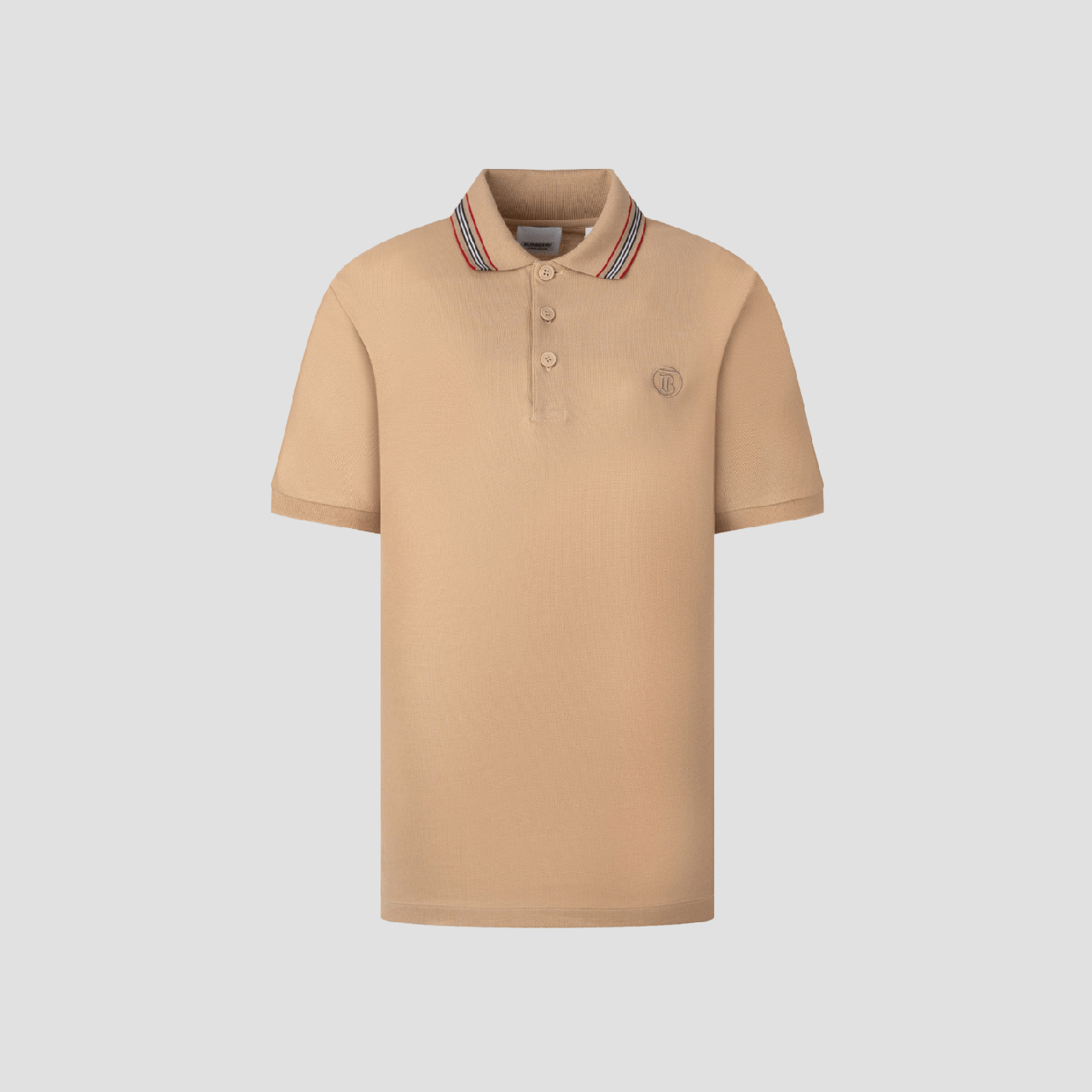 Burberry Pierson Cotton Polo Shirt In Soft Fawn 8083159