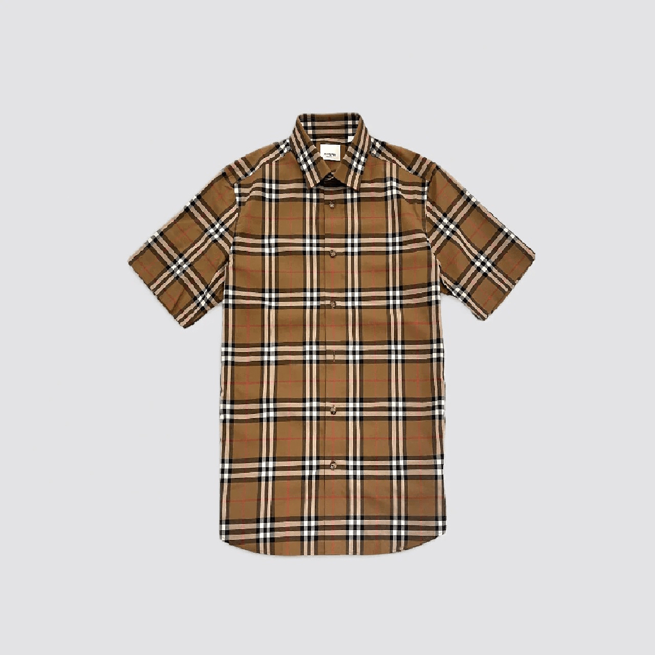 Burberry Shefford Short-sleeve Shirt In Taupe Brown 8084690