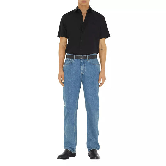 wearing Burberry Shefford Short-sleeve Shirts In Black 8084280