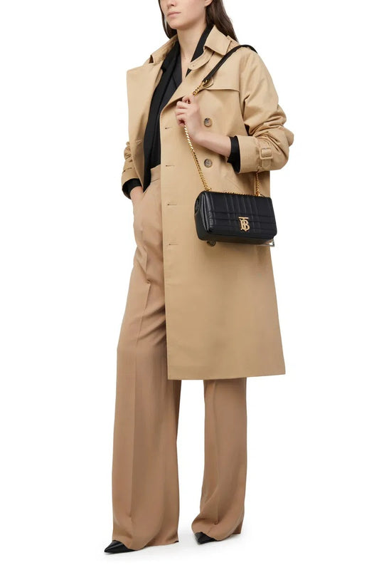 nữ mang túi Burberry Small Lola Quilted Leather Bag Black With Gold Hardware 80595091