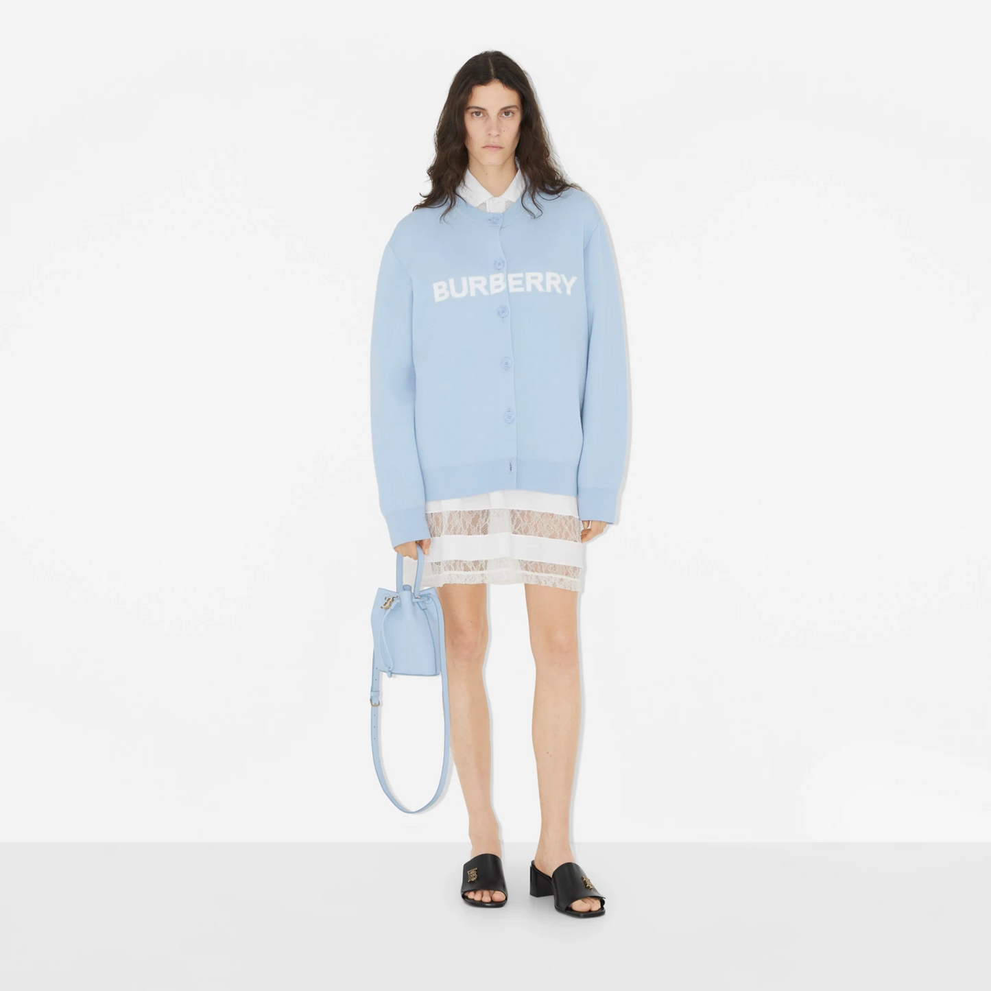 túi xách đeo chéo Burberry TB Mini Bucket Bag 'Light Blue' 80661841 hàng hiệu authentic tại hà nội, sài gòn, tp hcm, việt nam