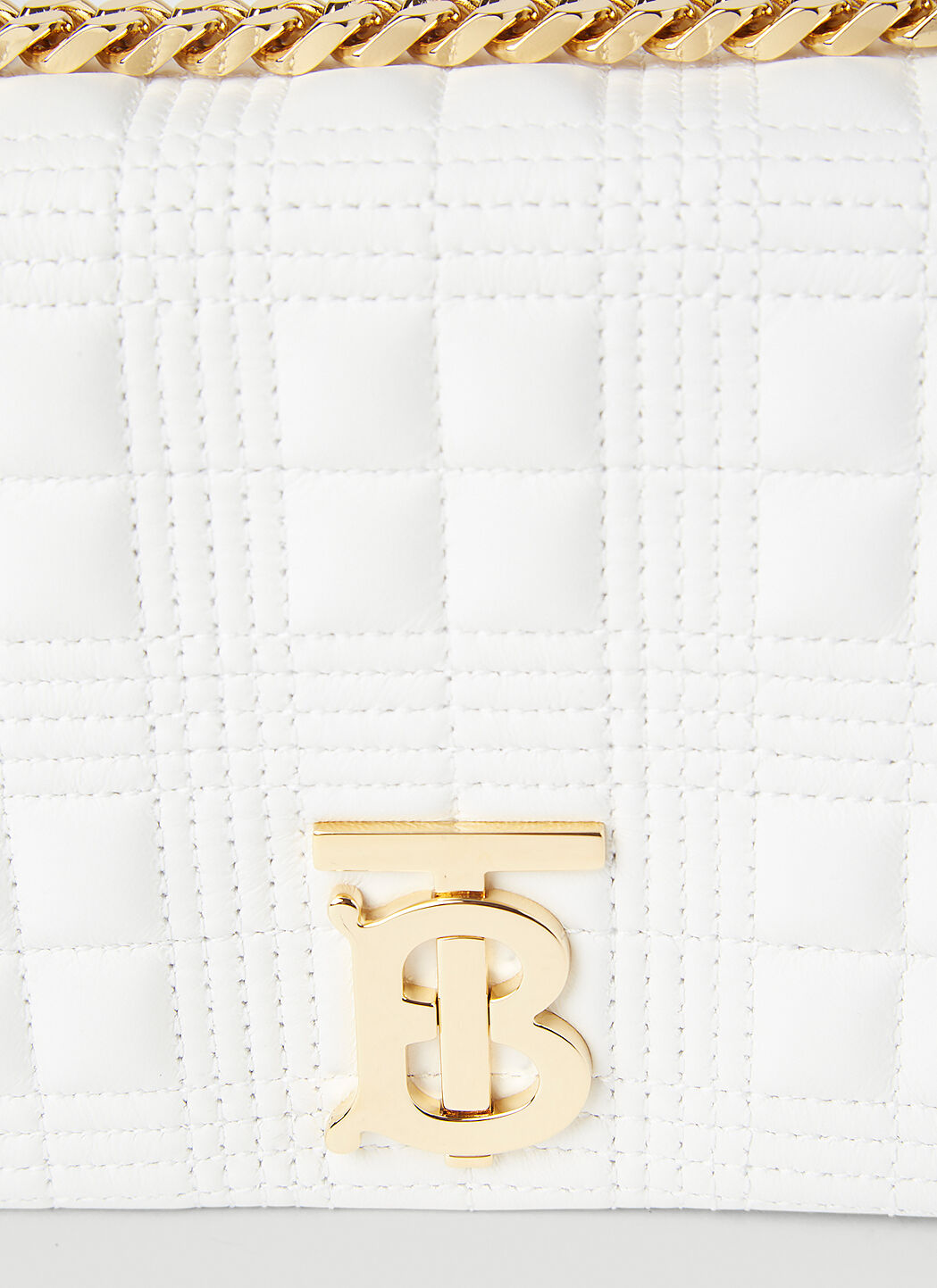 túi đeo chéo BURBERRY WHITE SMALL QUILTED LOLA BAG 8021106 A1464