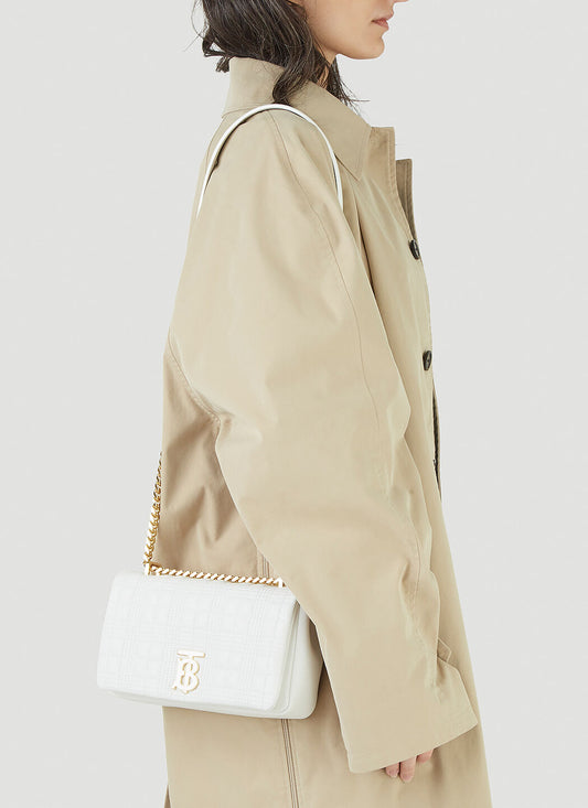 túi đeo chéo BURBERRY WHITE SMALL QUILTED LOLA BAG 8021106 A1464