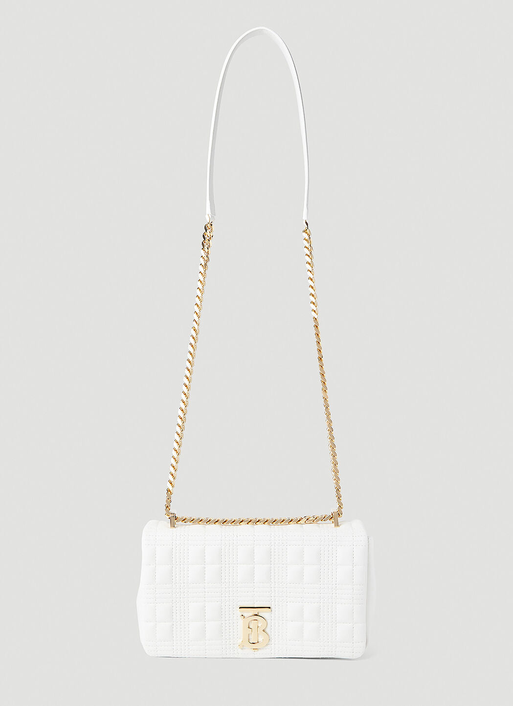 túi đeo chéo BURBERRY WHITE SMALL QUILTED LOLA BAG 8021106 A1464