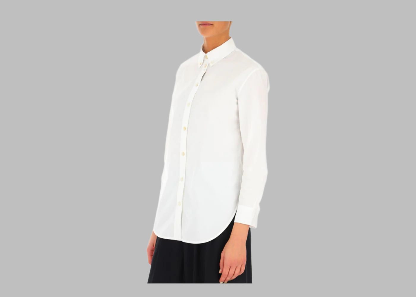 mẫu mặc áo Burberry Women Guan Long-Sleeve Shirts In White 8062147