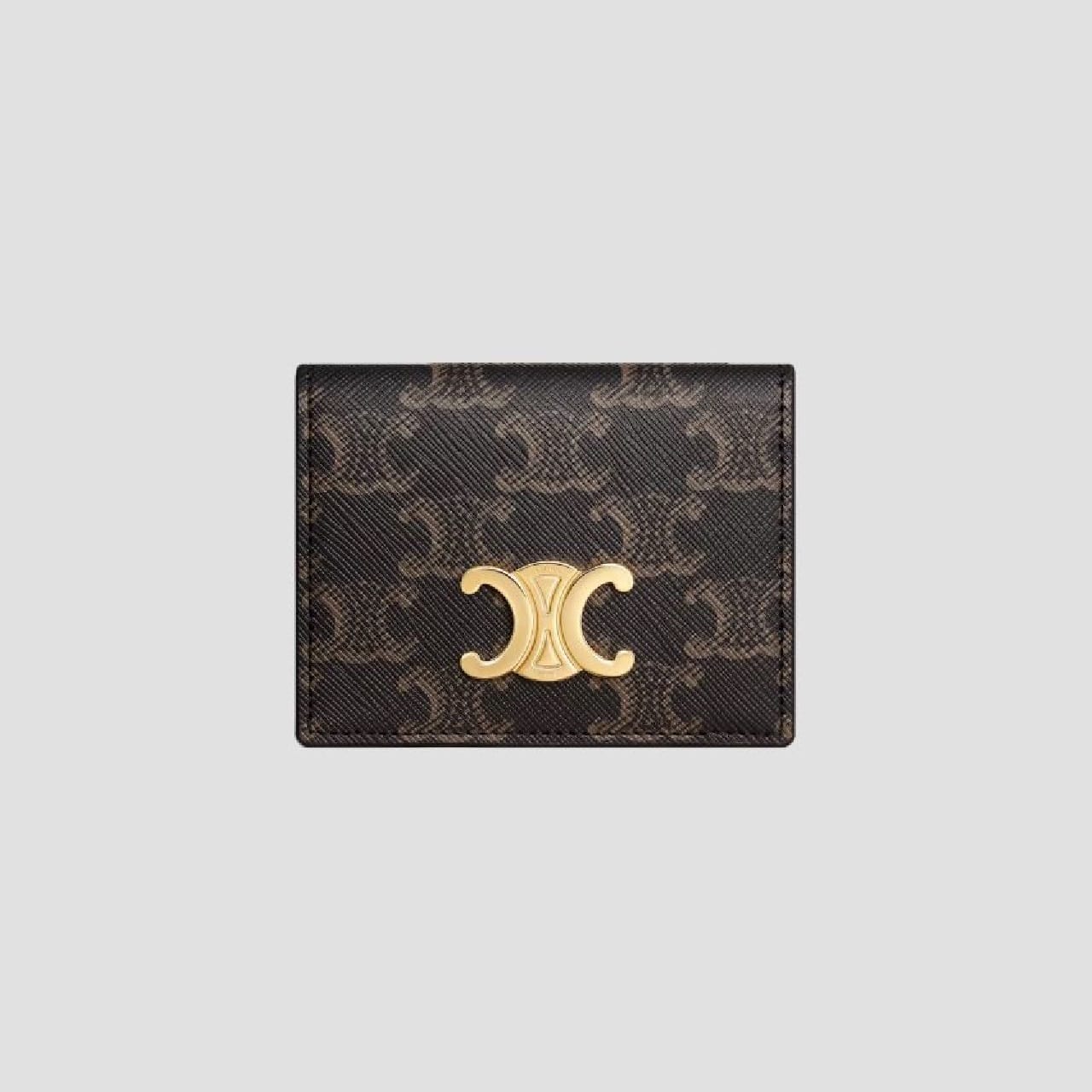 Celine Bi-Fold Card Holder in Triomphe Canvas Tan 10P352CQH.04LU