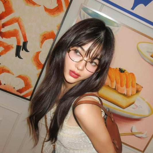 wearing CELINE CL50140U 030 TRIOMPHE EYEGLASSES METAL