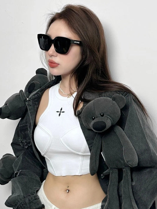 wearing CELINE MONOCHROMS 03 SUNGLASSES IN ACETATE BLACK 4S198CPLB.38NO