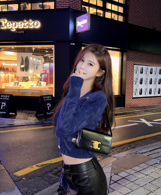 mẫu mang túi kẹp nách CELINE SHOULDER BAG CLAUDE IN SHINY CALFSKIN BLACK 194143BF4 38NO authentic