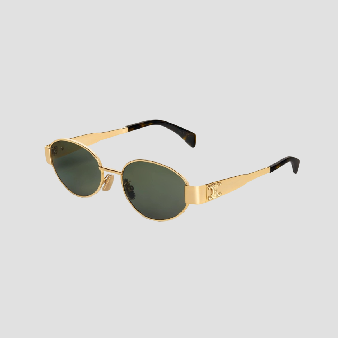 CELINE TRIOMPHE METAL 01 SUNGLASSES IN METAL GOLD / GREEN CL40235U-30N 4S235CMLB.35SG