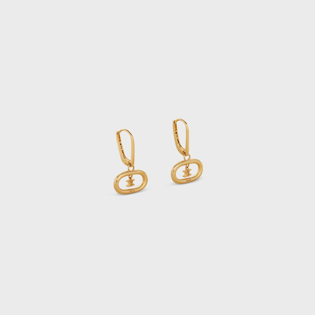 khuyên tai CELINE TRIOMPHE MOBILE EARRINGS IN BRASS WITH GOLD FINISHGOLD 46X556BRA.35OR authentic tại blankroom hà nội, việt nam