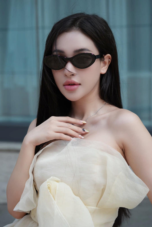 wearing CHANEL CH5416 1711S4 OVAL SUNGLASSES