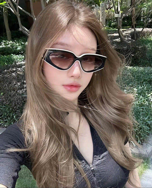 wearing CHANEL CH6056 165653 CAT EYE SUNGLASSES