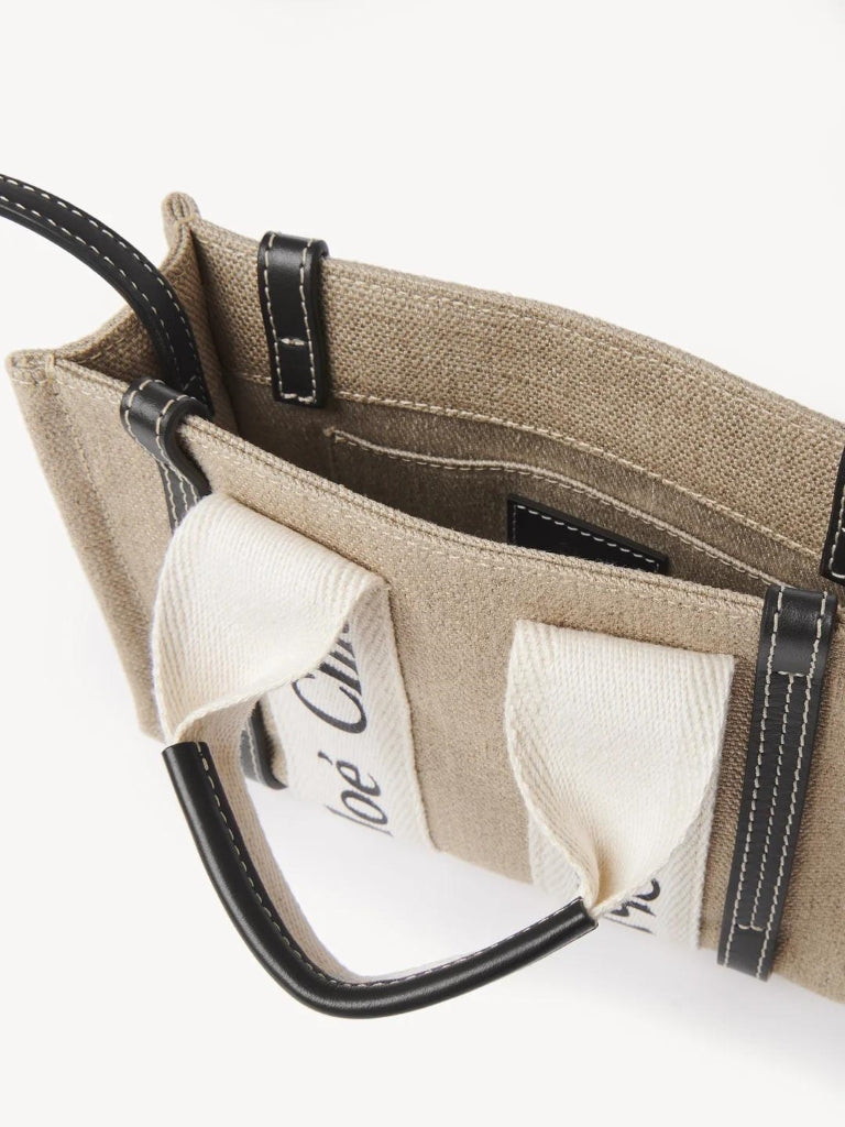 túi xách nữ CHLOE MINI WOODY TOTE BAG WHITE & BLUE CHC22AP237I2691J authentic tại sài gòn, tp hcm