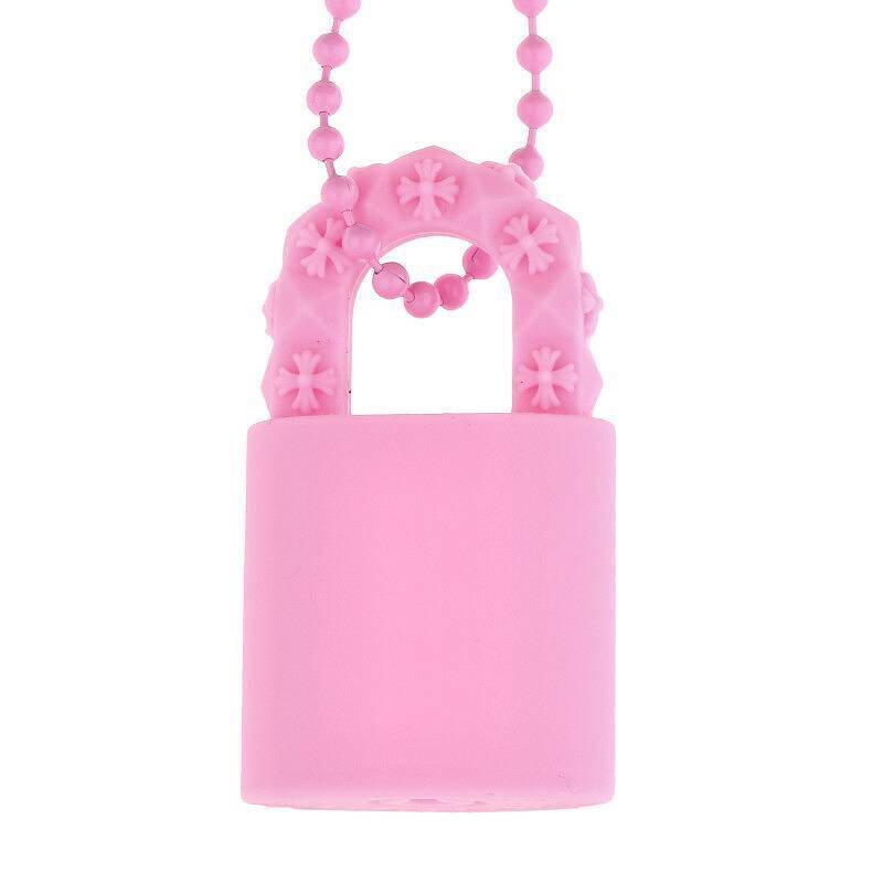 CHROME HEART PINK SILICONE LOCK NECKLACE authentic tại sài gòn, tp hcm