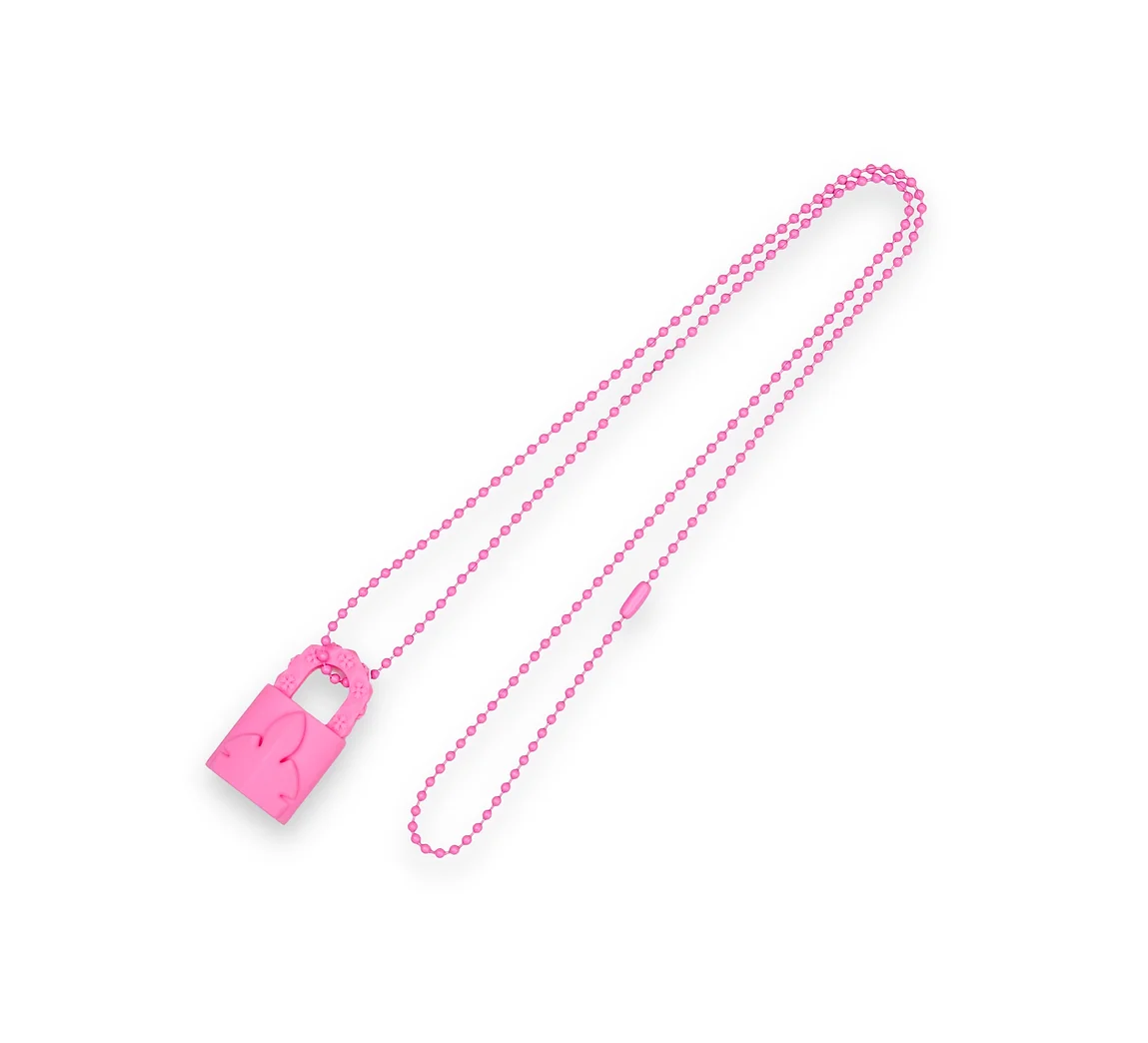 CHROME HEART PINK SILICONE LOCK NECKLACE authentic tại blankroom hà nội, việt nam