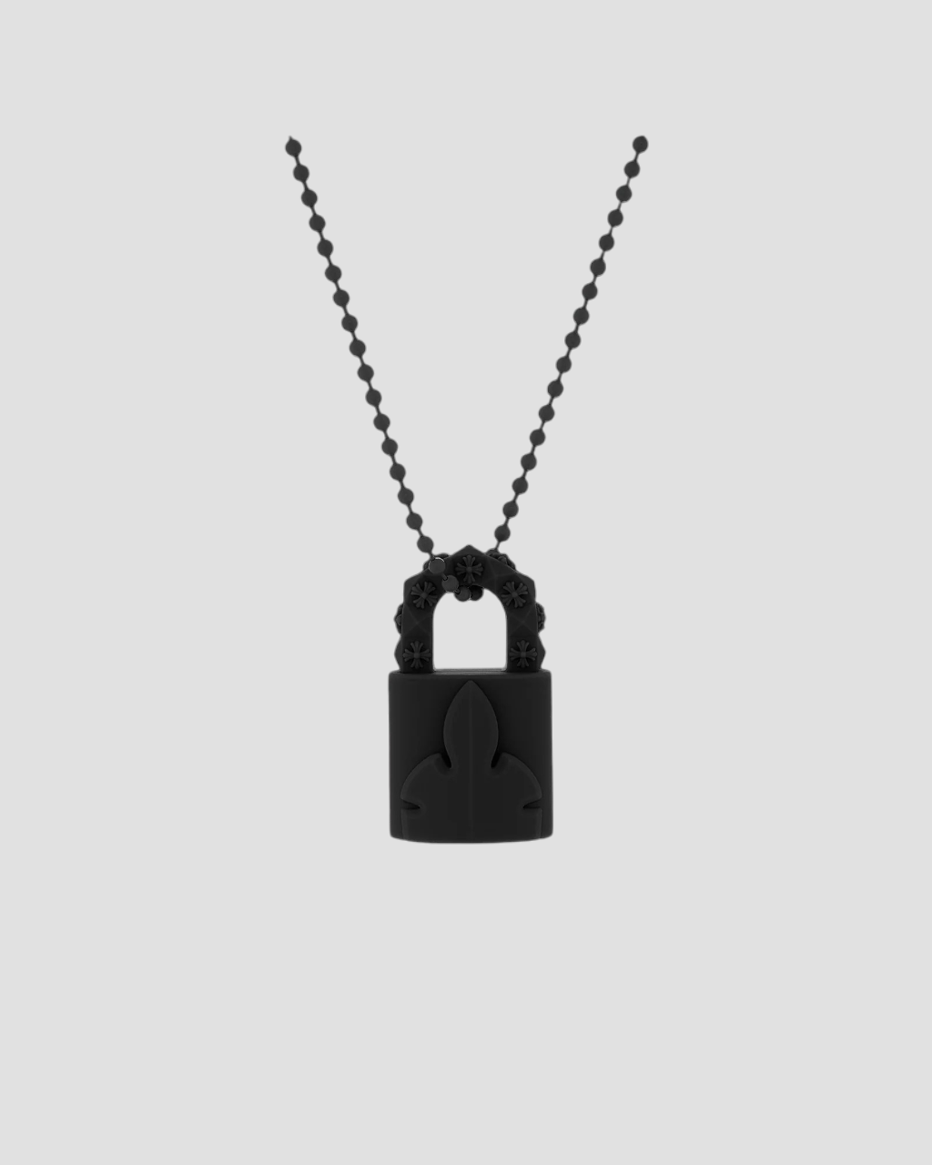 CHROME HEARTS BLACK SILICONE LOCK NECKLACE authentic tại blankroom hà nội, việt nam