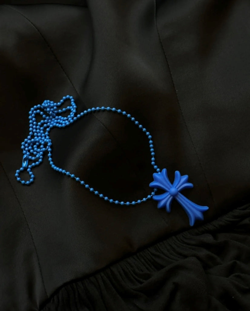 CHROME HEARTS CROSS SILICONE NECKLACE BLUE authentic tại Blank Room Hà Nội, Việt Nam