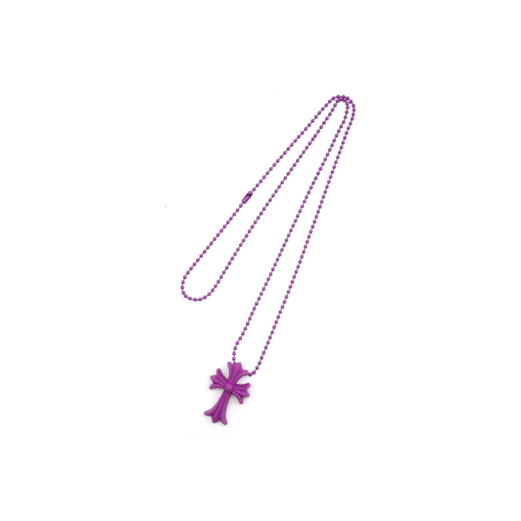 dây chuyền CHROME HEARTS CROSS SILICONE NECKLACE PURPLE hàng hiệu chính hãng authentic
