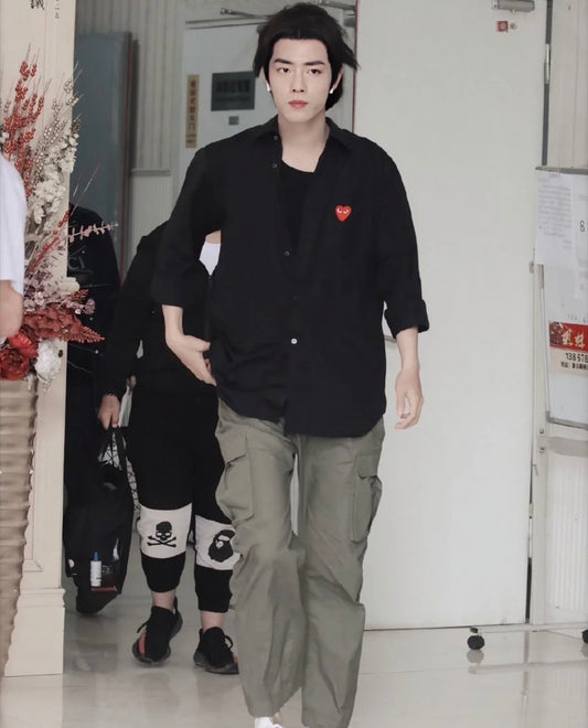 áo sơ mi COMME DES GARCONS (CDG PLAY) AZ-B002-051-1 SHIRT BLACK authentic tại blankroom hà nội, việt nam