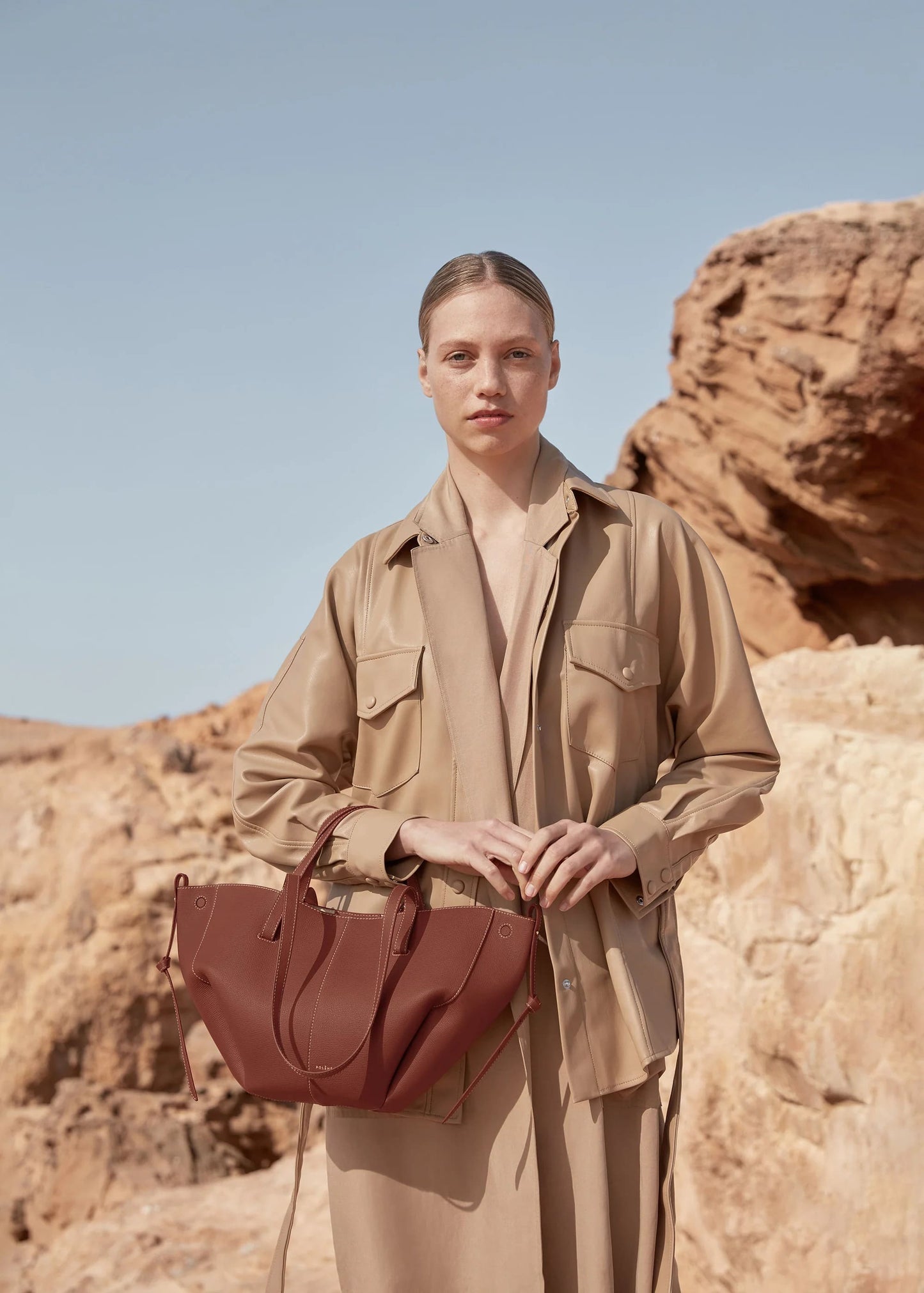 wearing Cyme Mini Edition Textured Cognac BHB0018MGRBR418