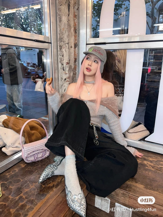 mẫu mang túi kẹp nách DIESEL 1DR PADDED DENIM PINK X08396P6102 HA040 authentic blankroom việt nam