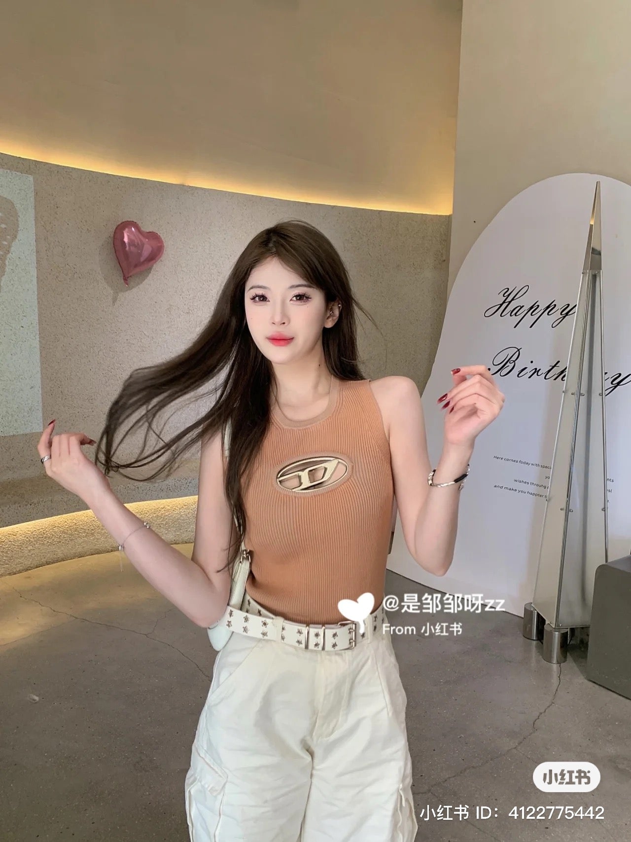 áo ba lỗ DIESEL M-ONERVA-TOP BEIGE TANK TOP A096210DLAX 3CM