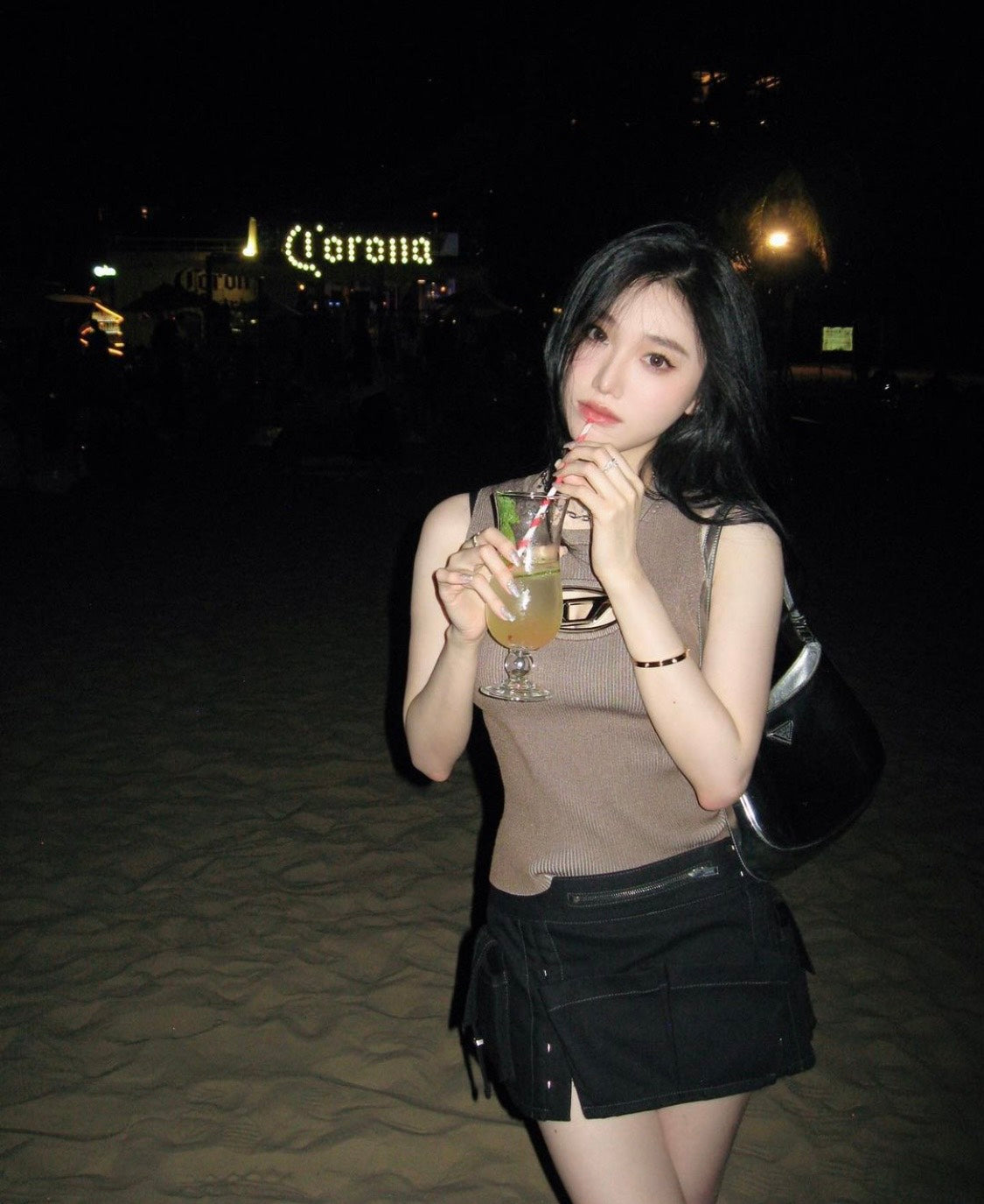 mẫu mang áo nữ DIESEL M-ONERVA-TOP BROWN A096210DLAX 937 authentic tại blankroom việt nam