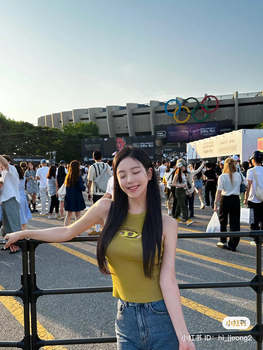 DIESEL M-ONERVA-TOP OLIVE GREEN KNIT TOP A096210DLAX 5KK