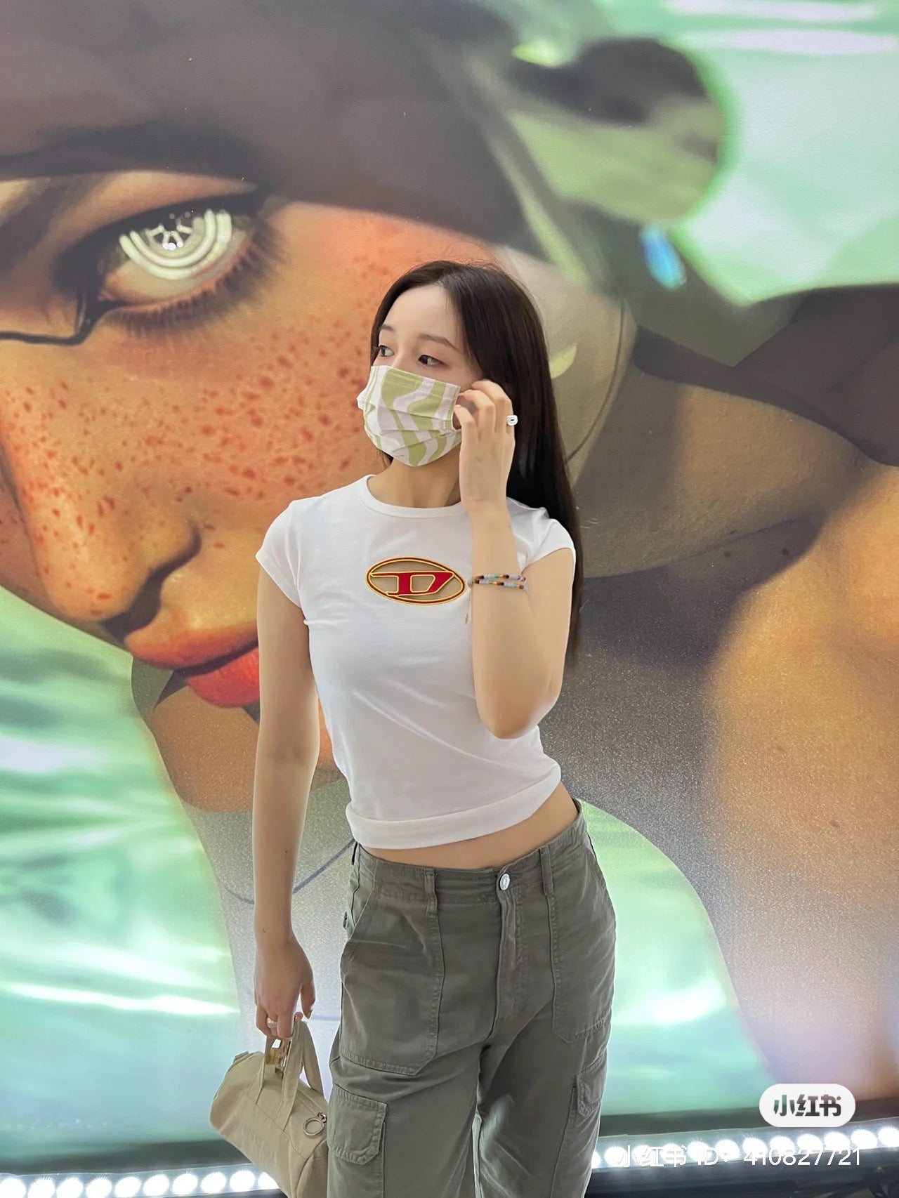 áo nữ DIESEL T-ANGIE WHITE RED T-SHIRT A062680AFAA 141 authentic tại blankroom việt nam