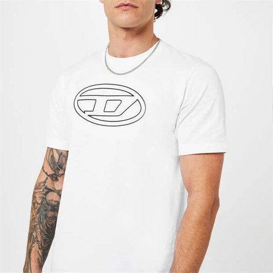 DIESEL T-JUST-BIGOVAL WHITE T-SHIRT A037890BEAF 100