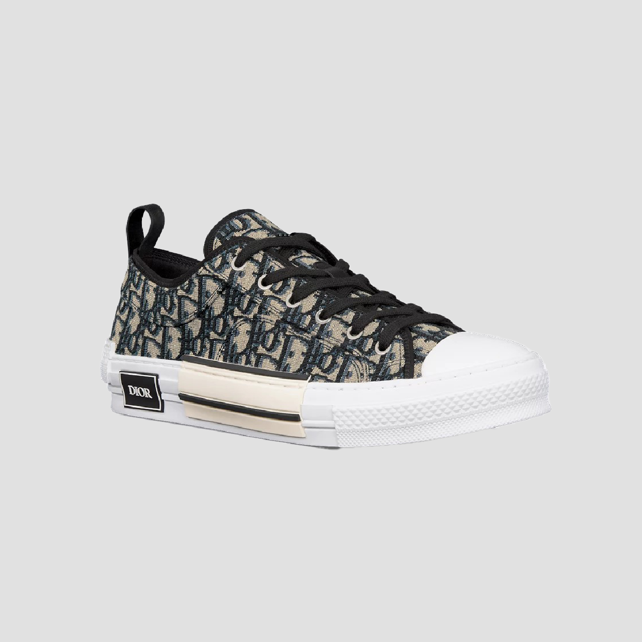 DIOR B23 LOW-TOP BEIGE BLACK OBLIQUE SNEAKER 3SN249ZSA_H961