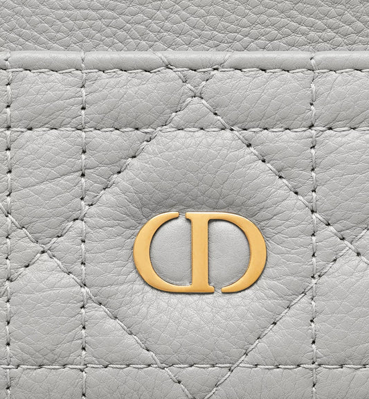 chi tiết ví đựng DIOR CARO FREESIA CARD HOLDER CLOUD GRAY S5130UWHC_M51G
