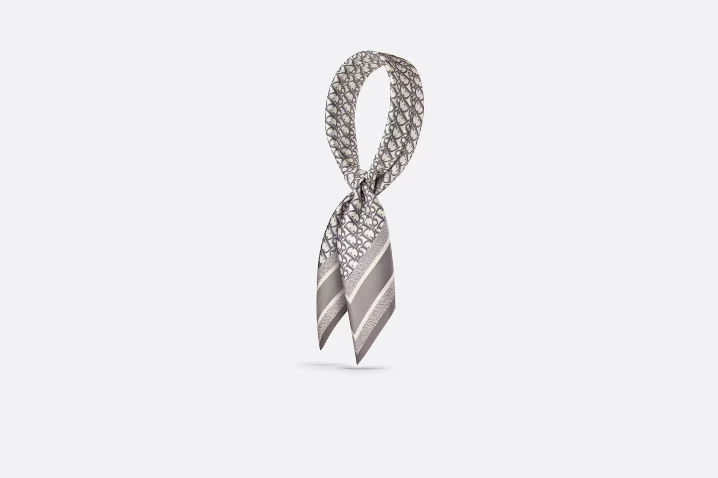 khăn choàng DIOR OBLIQUE DIORTWIN 90 SQUARE SCARF GRAY & NAVY 15DOB090I600_C810 authentic tại blank room việt nam