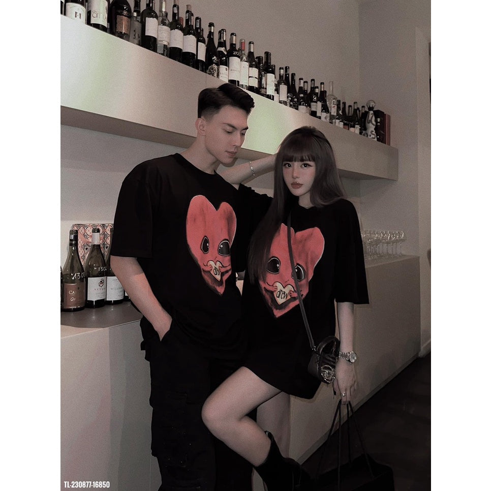 DREW HOUSE DREW HEART SS BLACK TEE authentic tại blankroom