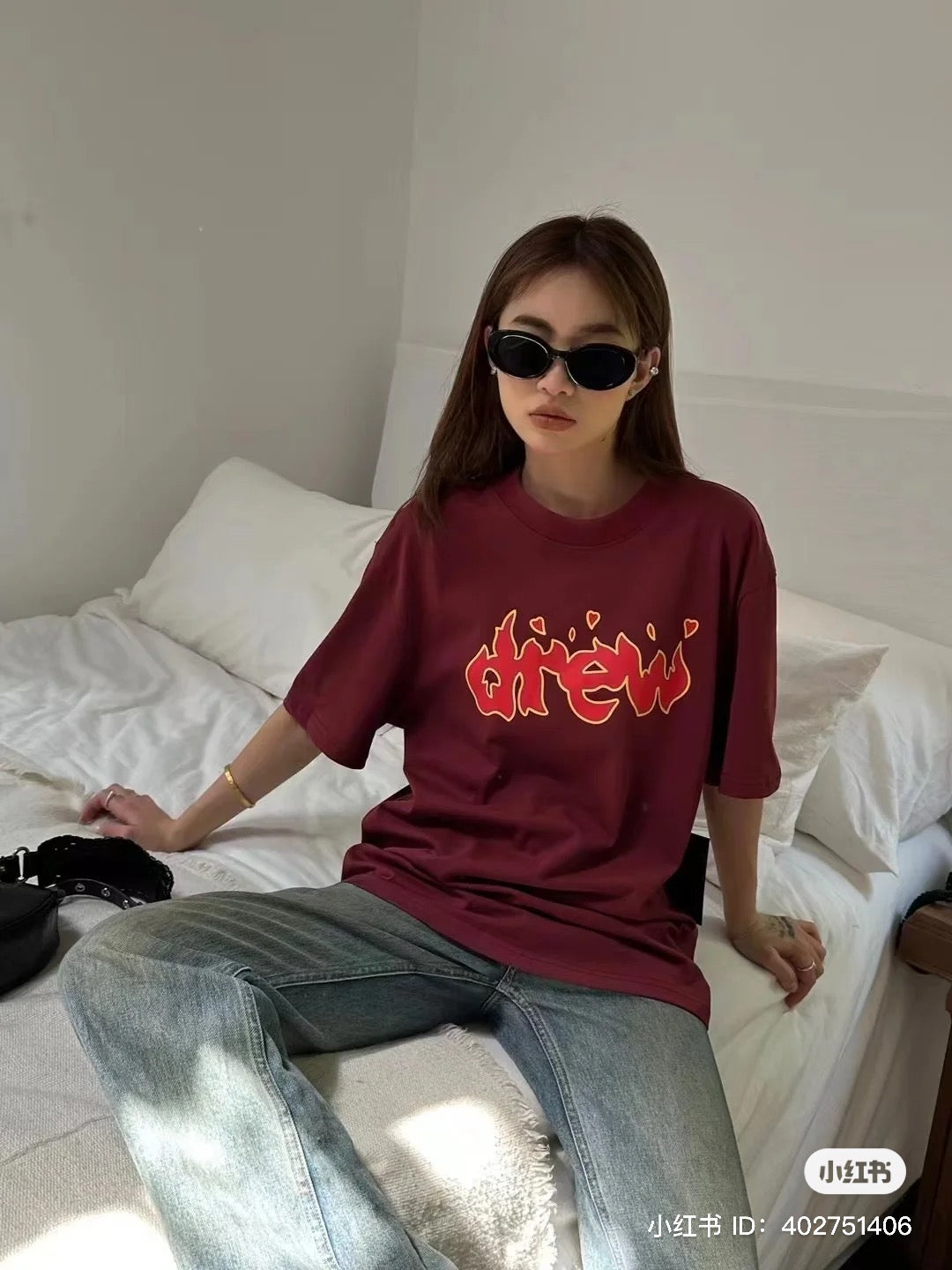 áo DREW HOUSE LIT DREW BURGUNDY TEE Authentic tại BlankRoom Việt Nam