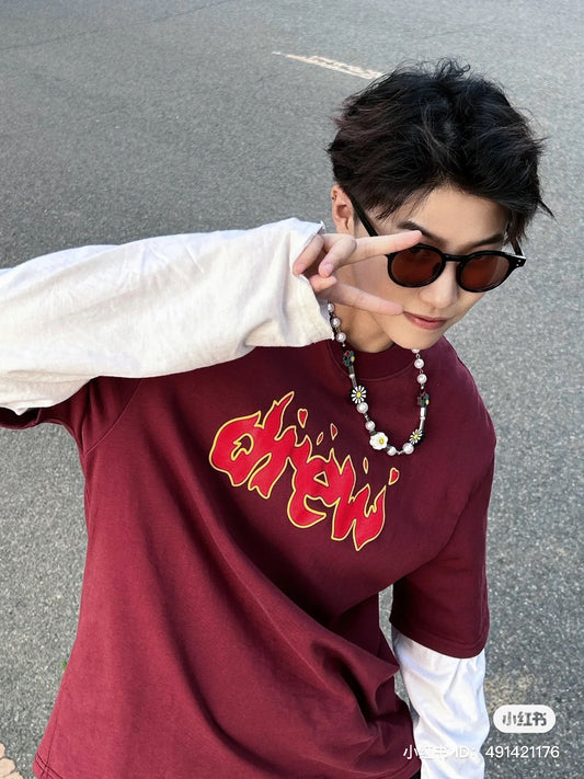 áo DREW HOUSE LIT DREW BURGUNDY TEE Authentic