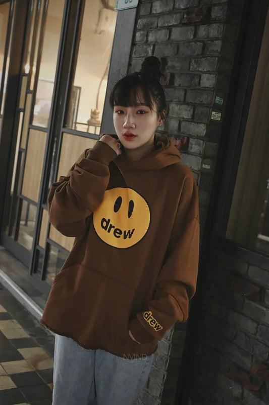 áo DREW HOUSE MASCOT DECONSTRUCTED BROWN HOODIE authentic