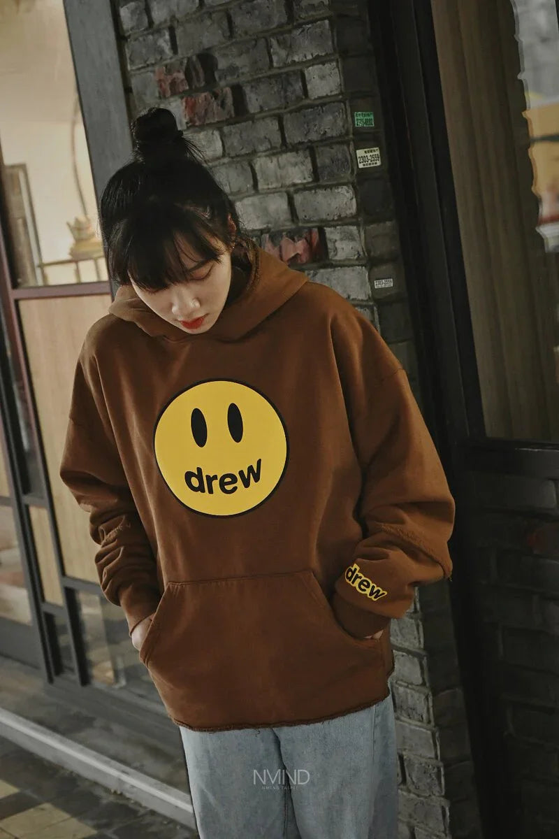 mẫu mang áo DREW HOUSE MASCOT DECONSTRUCTED BROWN HOODIE authentic