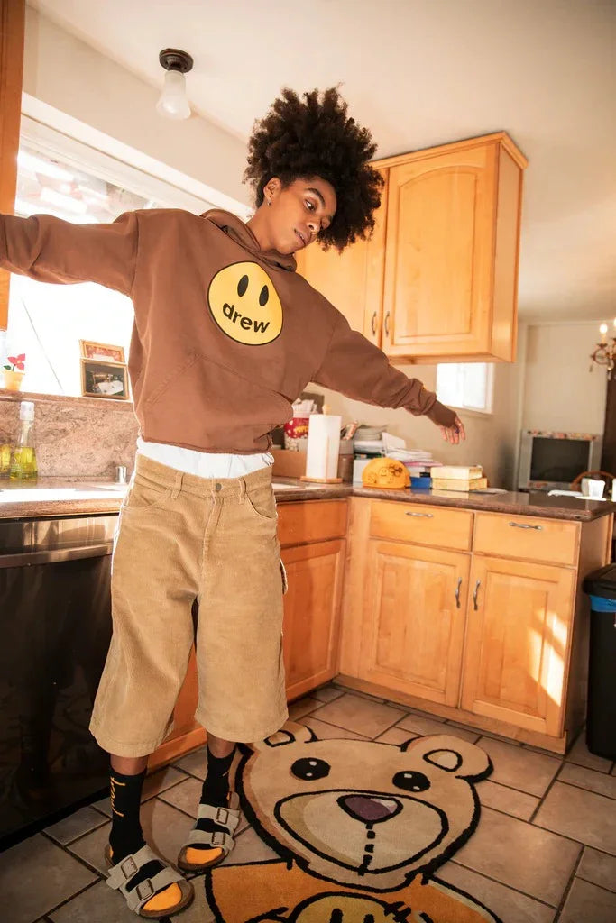 DREW HOUSE MASCOT DECONSTRUCTED BROWN HOODIE authentic tại blankroom